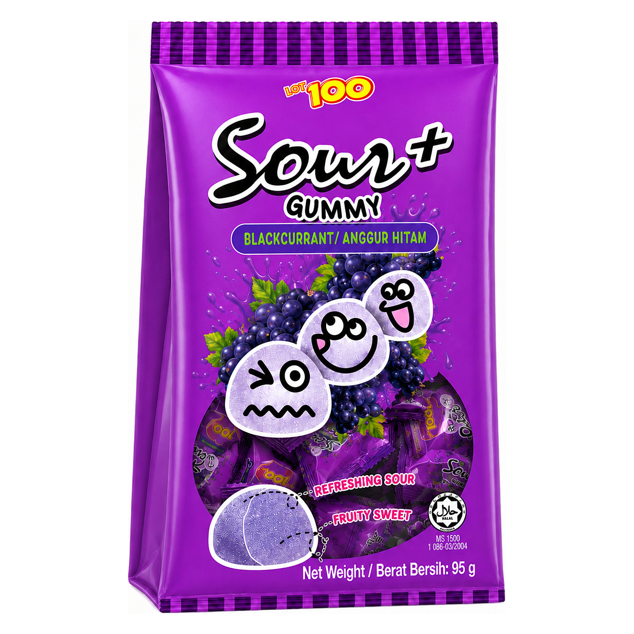 LOT100 SOUR+ GUMMY 95g image 1