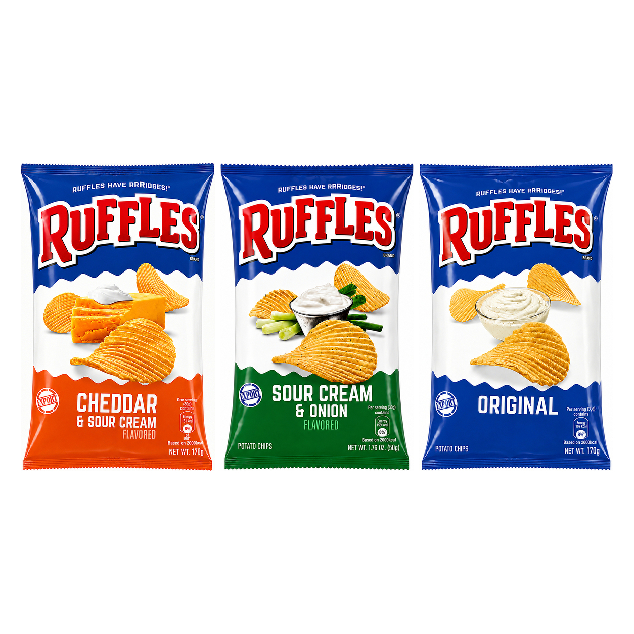 RUFFLES POTATO CHIPS 170g image 1