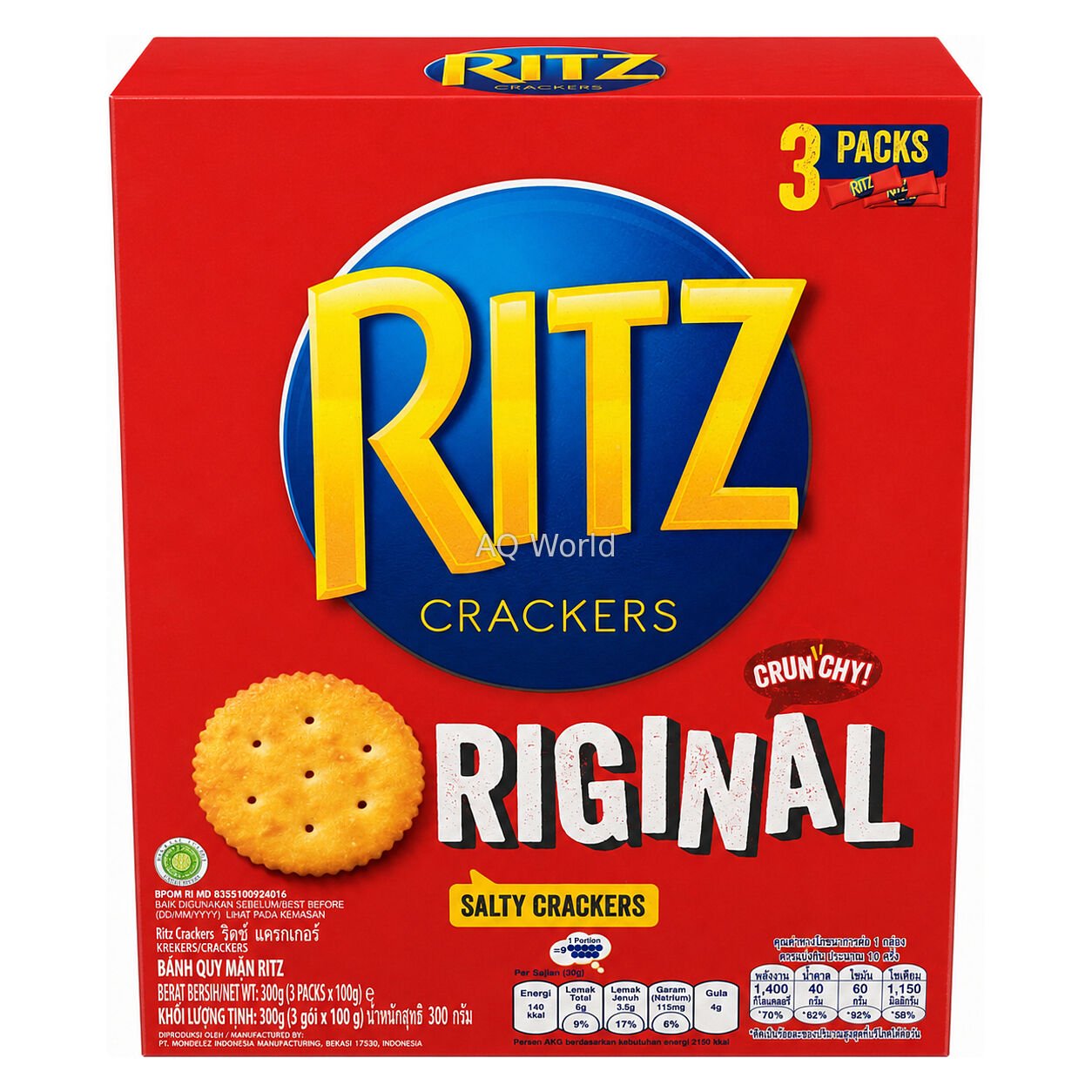 RITZ CRACKERS BISCUIT BOX - ORIGINAL 300g image 1