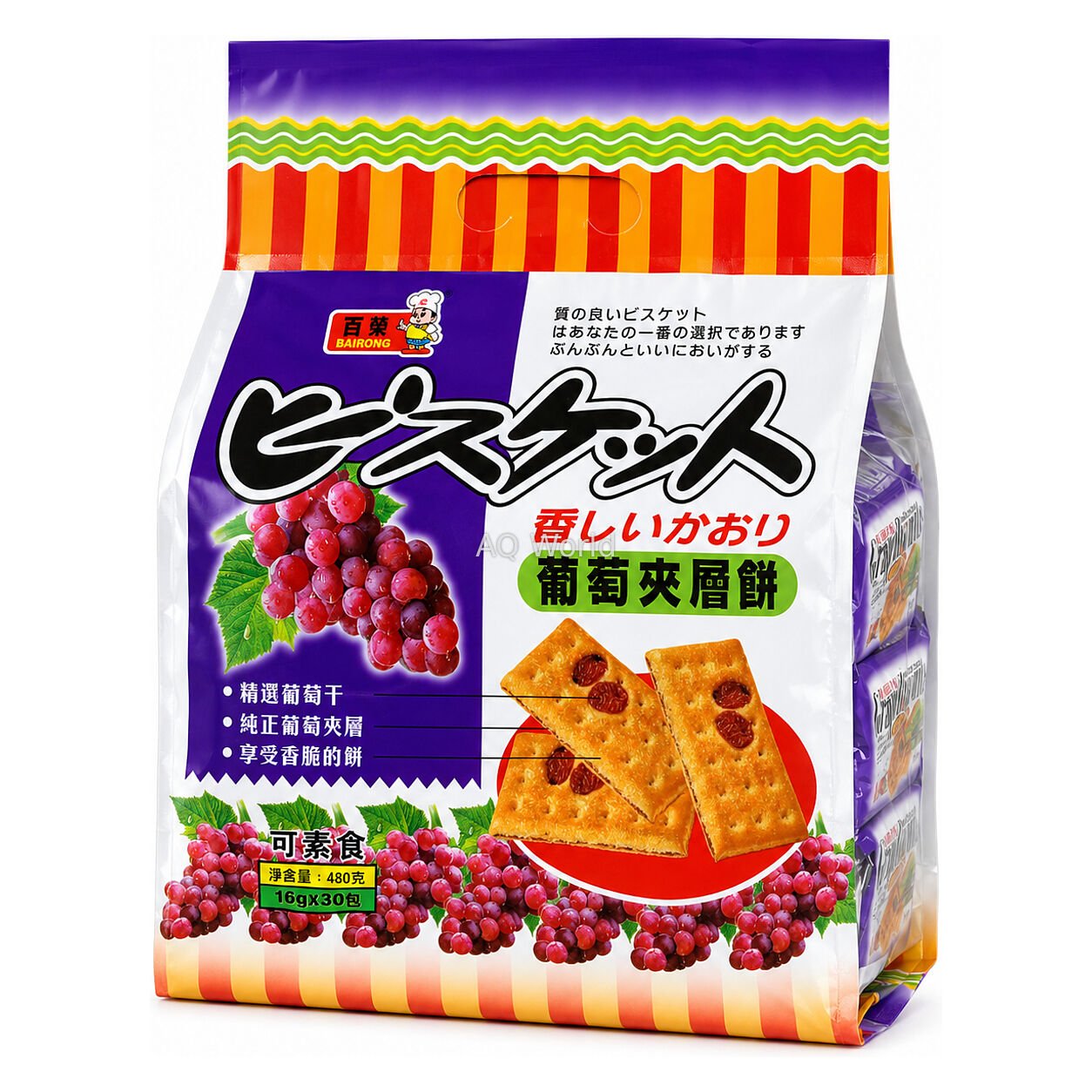 BAIRONG GRAPE BISCUIT 480g