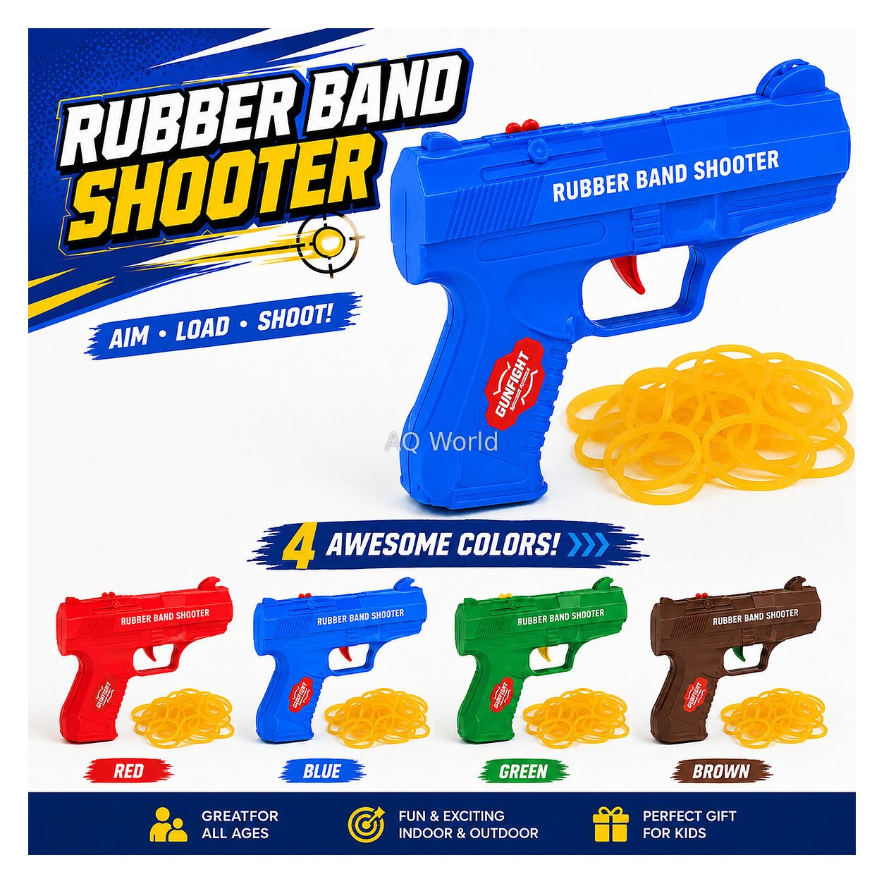 TOY GUN WITH RUBBER BAND